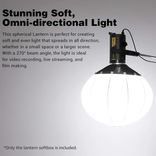 Lantern Softbox Bowens Mount Quick-Install Collapsible for Photo Portrait Studio Video 65cm 1