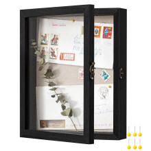 Shadow Box with Glass Cover and Linen Back for Memorabilia 8x10 2.5 Inches Deep