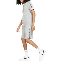 (Grey, XL) Nike Tracksuit Mens T Shirts Tape Shorts Set NSW Repeat Terry Shorts Cotton Tee