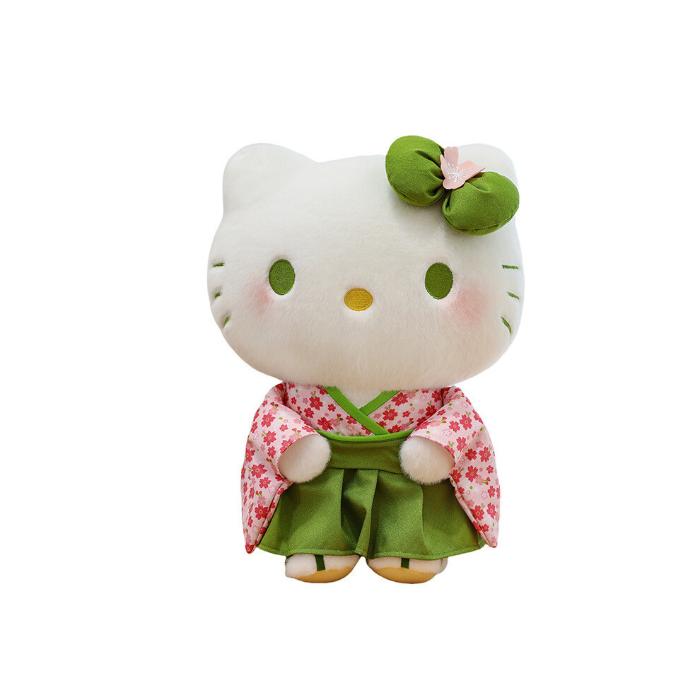 (40Cm) Hello With Kitty Cherry Blossom Pattern Kimono Costume Toy Cartoon Plush Red
