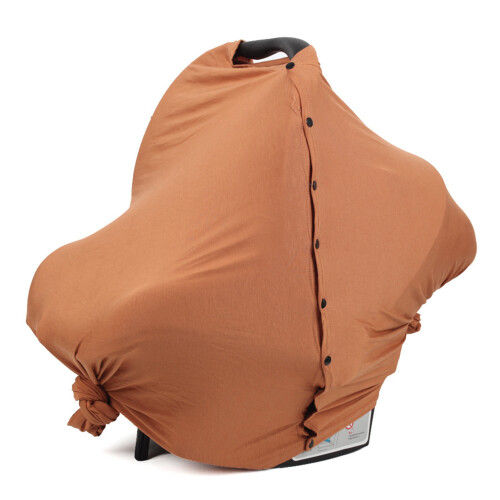 Button Closure Nursing Cover Soft Cotton 73x170cm Khaki 2