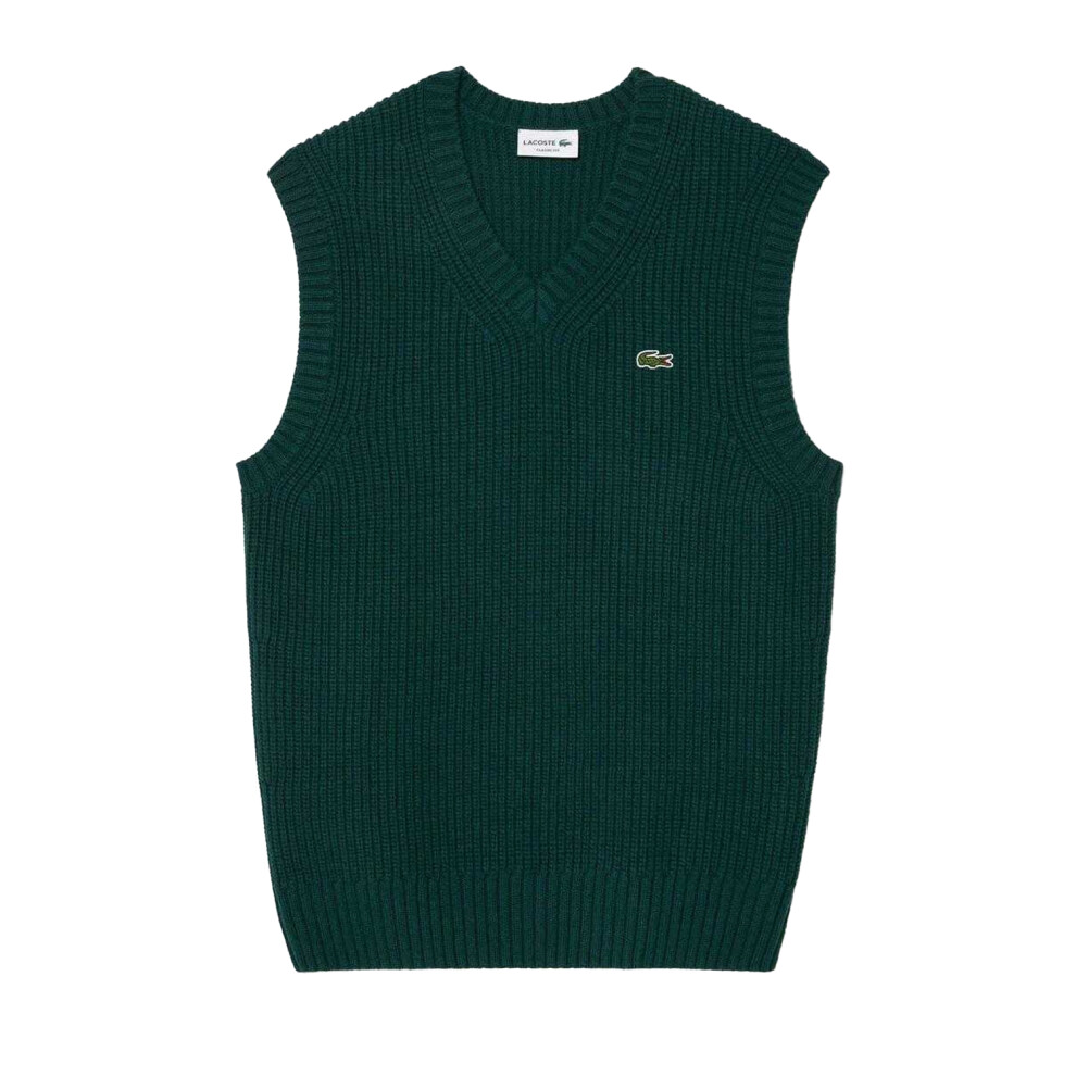 Lacoste Mens Carded Wool V Neck Sweater Vest