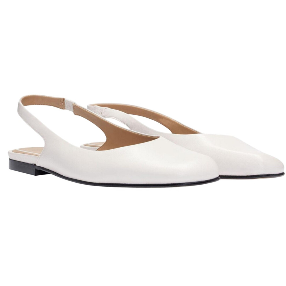 (3 UK, Natural) Boss Womens/Ladies Leather Ballet Flats