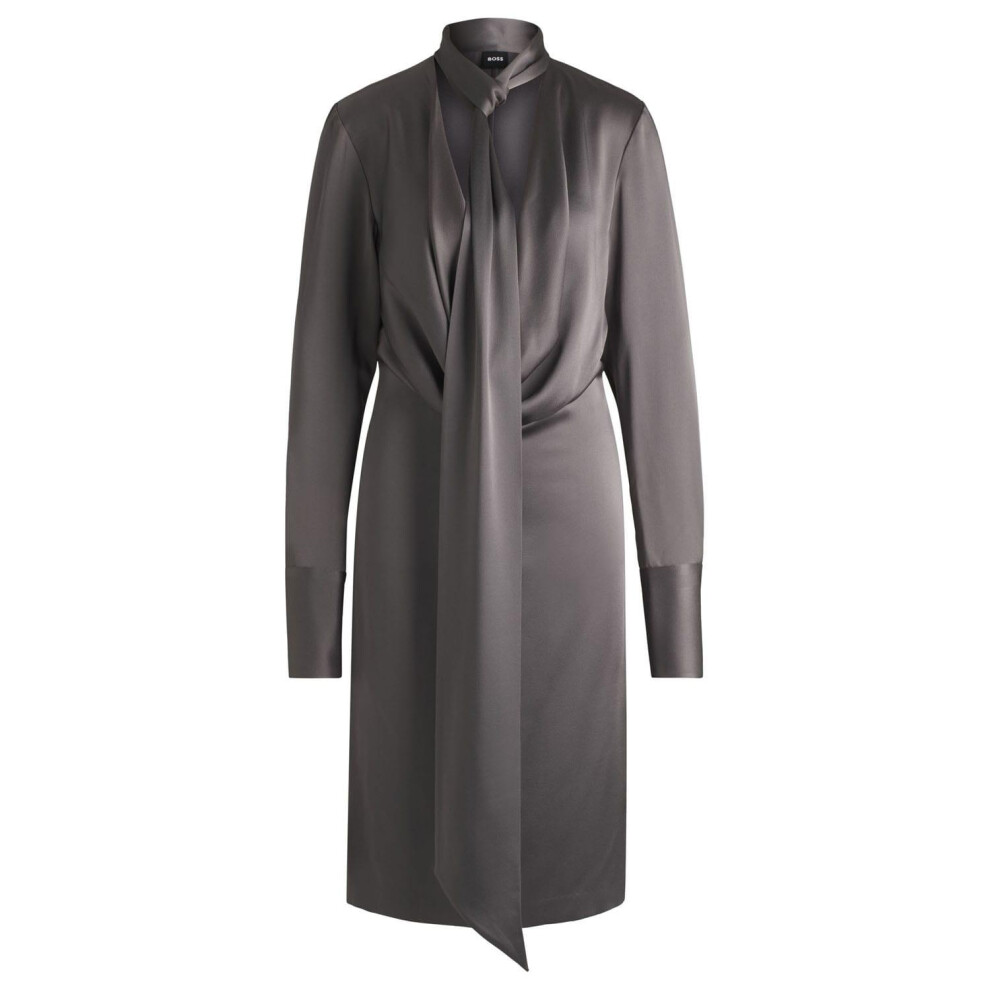 (4 UK, Grey) Boss Womens/Ladies Bascarva Long-Sleeved Dress