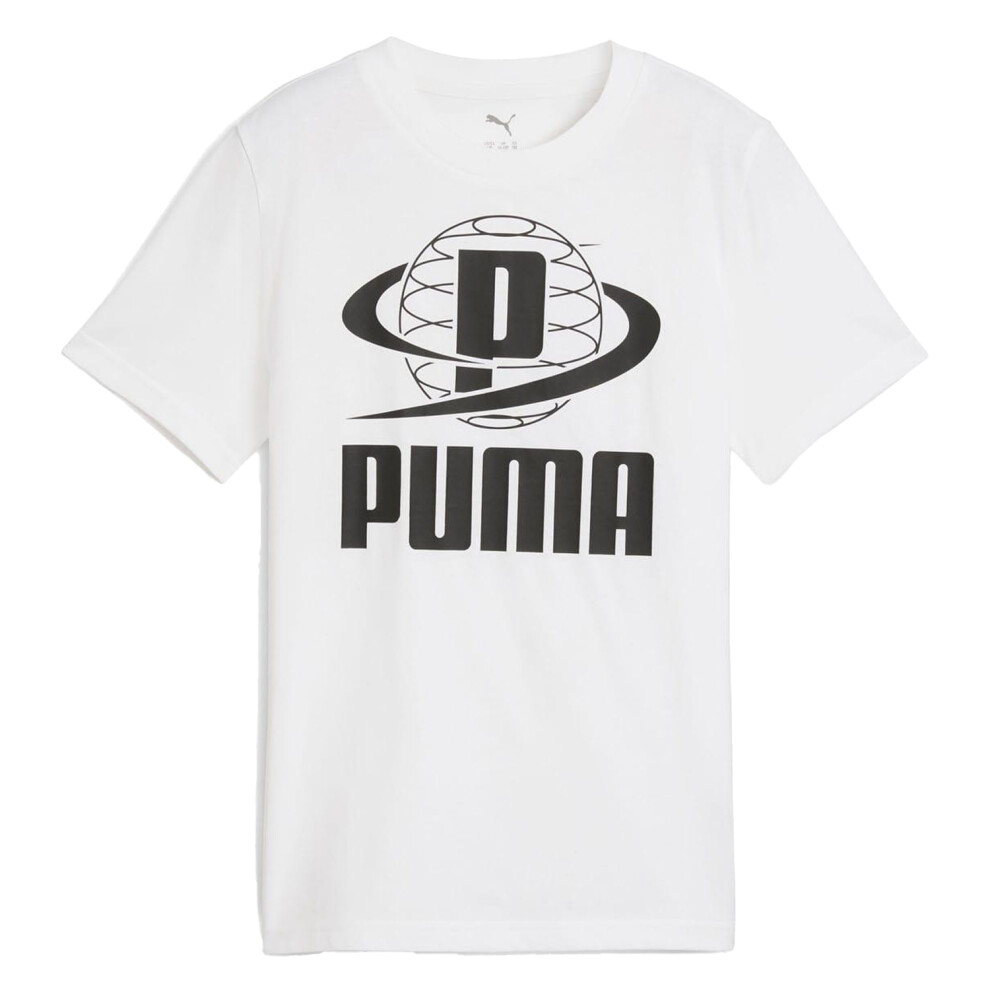 Puma Boys White (11-12 Years, ) Childrens/Kids Ii Graphic Print T-Shirt