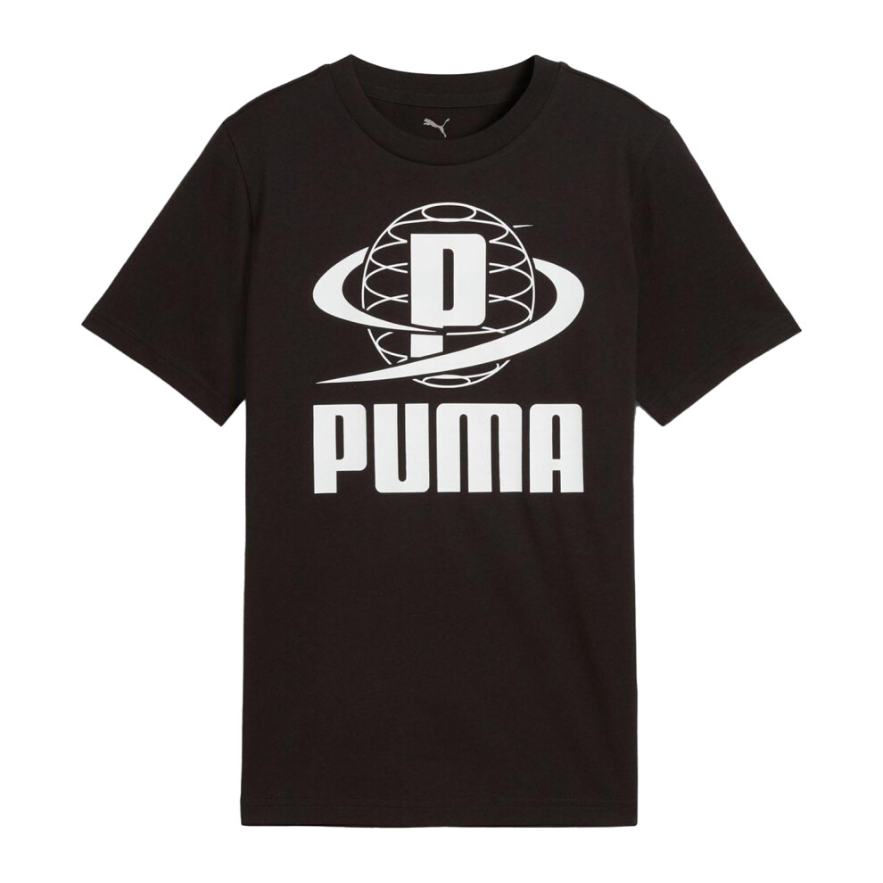 Puma Boys Black (11-12 Years, ) Childrens/Kids Ii Graphic Print T-Shirt