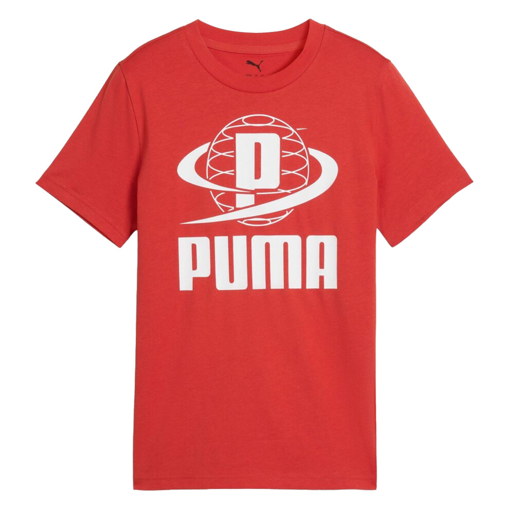 Puma Boys Red (11-12 Years, ) Childrens/Kids Ii Graphic Print T-Shirt