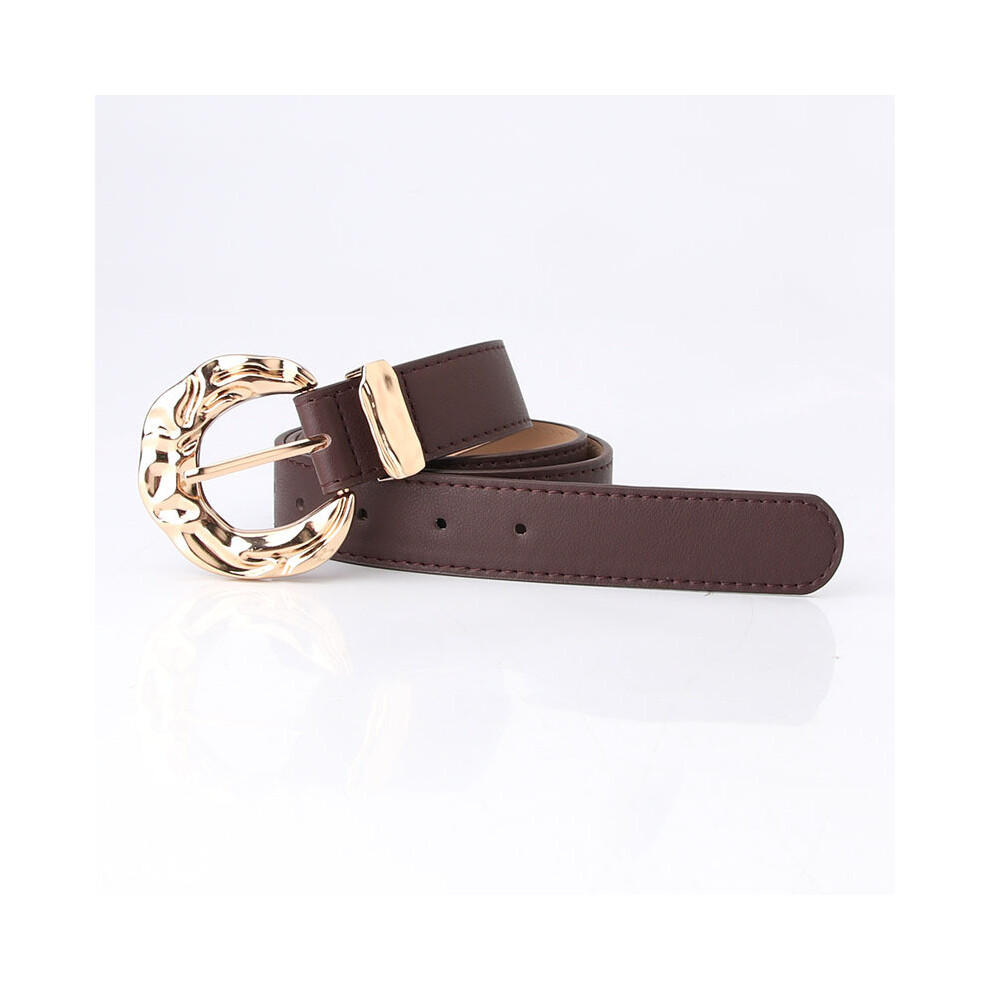 (Brown) Leather Simple Women Belt With Alloy Buckle For Everyday And Workwear Fashion-image-OPC-PHY5R2N-NEW