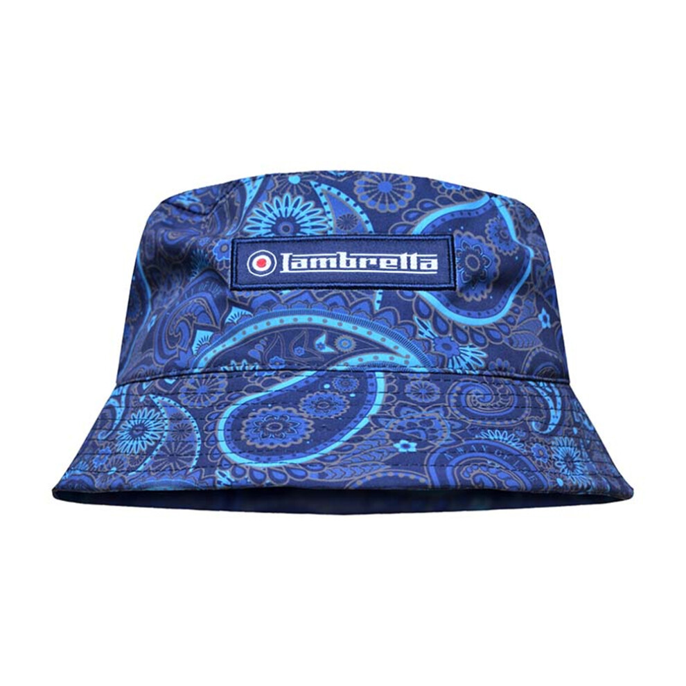 Lambretta Men's Multicoloured (One Size, Navy/Khaki) Paisley Logo Bucket Hat