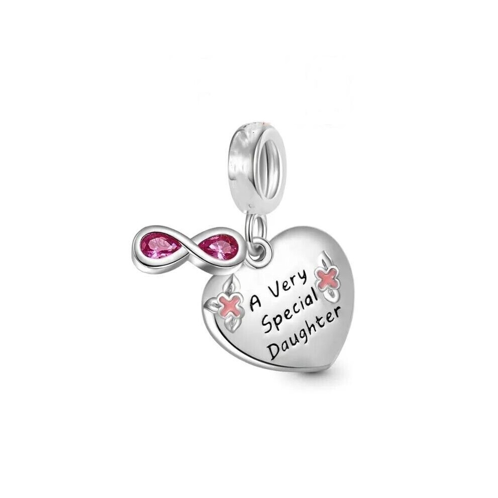 A Very Special Daughter dangle charm sterling silver for bracelet