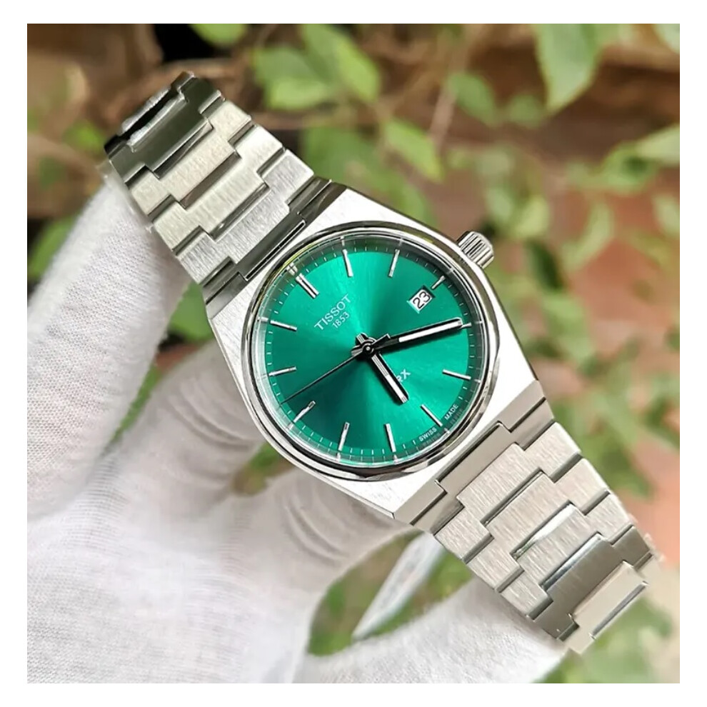 TISSOT T137.210.11.081.00 WOMENS WATCH SILVER STRAP GREEN DIAL