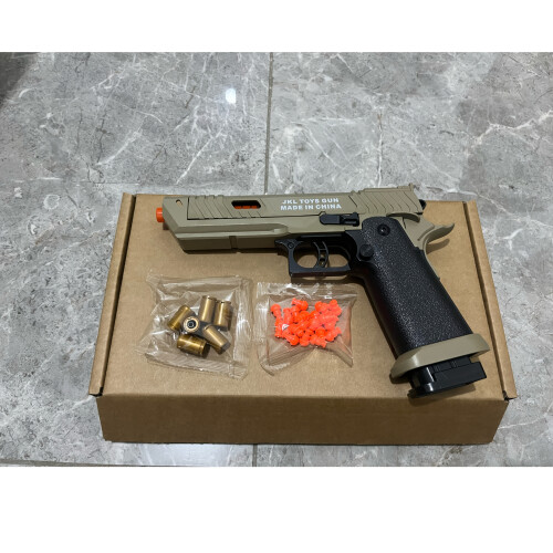(Yellow 6 shells   20 bullets) New Cool Eject Shell Toy Pistol, Suitable for Outdoor, Parent-Youngsters Game, Pull Trigger to Fire, Texture, Automatic Launching Toy Gun