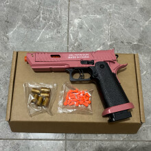 (Rose Red 6 Shells 20 Bullets) New Cool Eject Shell Toy Pistol, Suitable for Outdoor, Parent-Youngsters Game, Pull Trigger to Fire, Texture, Automatic Launching Toy Gun