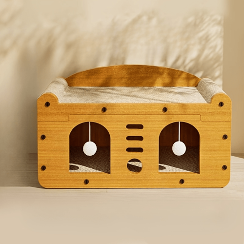 (Single layer cat scratching board) 1pc Cat Scratching Board! 2-in-1 Multi-Functional Cat Scratcher and Resting Bed, Durable Cardboard Cat Scratching Post