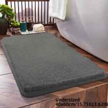 (Dark Gray, 15.74x23.62in/40x60cm) 1pc Thickened Non-Slip Soft Plush Absorbent Bathroom Rug - Geometric Pattern, Machine-Made, Durable & Machine Washable for Home Decor,