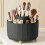 (Black) 360 Rotating Makeup Organizer - 1pc Plastic Cosmetic Storage with 5 Compartments - Multi-Functional Holder for Brushes, Lipsticks 1