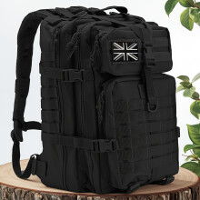 (Black) Durable 45L Molle Backpack | Spacious, Soft Shell, Zipper Closure, Perfect for 3-Day Hiking, Trekking, Bug Out Bag, Tactical Backpacks,
