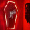 (?Red?) Gothic Coffin-Shaped Neon Wall Mirror - 1pc, USB Powered, Glass Surface, Horizontal, Irregular Decorative Art Style 1