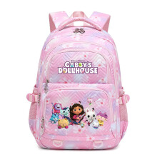 (Pink1) Gabbys Doll House Backpack Boy Girl Schoolbag Student Teen Children Schoolbag
