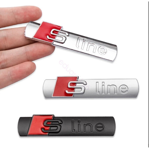 (Matte Black) S Line Badge Original Size Emblems Chrome 2 Pcs Badges Decal For All New 2