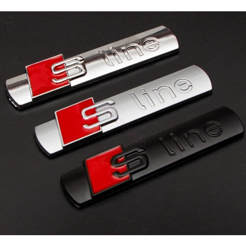 (Matte Black) S Line Badge Original Size Emblems Chrome 2 Pcs Badges Decal For All New 1