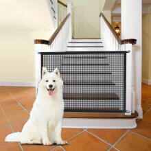 Baby Gate for Stairs No Drill  43.3' W x 28.3' H Retractable Mesh Dog Gate