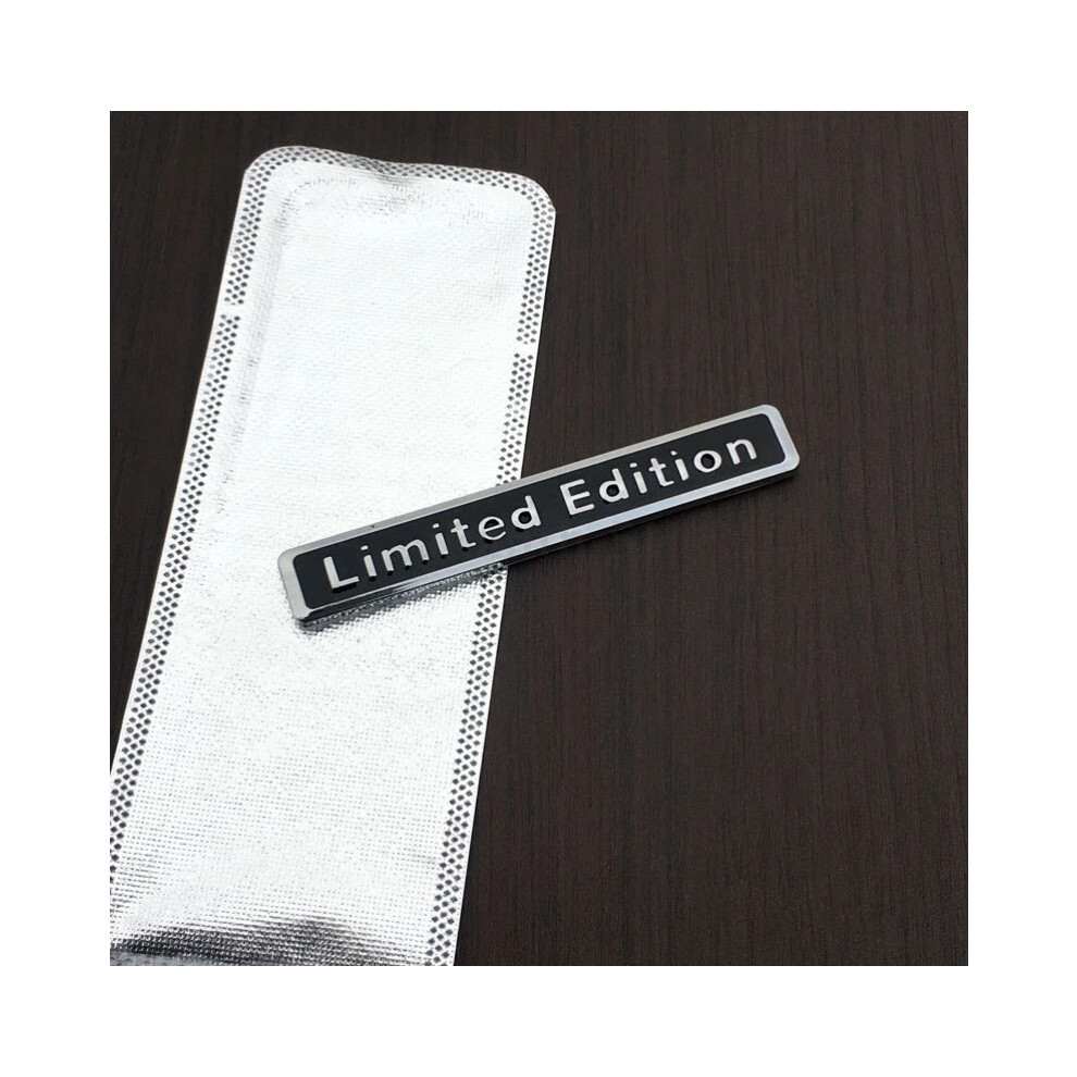 (Limited Edition ( Black), L : 9.5*1.4Cm) Quattro Limited Edition Rear Boot Trunk Badge Emblem Sticker Silver/Black 6963793977338