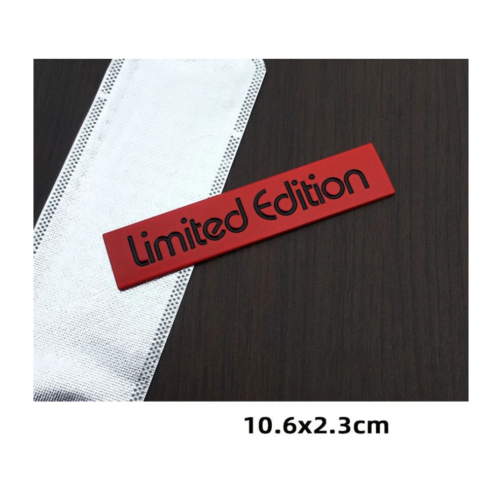 (Limited Edition L : 10.6*2.3Cm) Quattro Limited Edition Rear Boot Trunk Badge Emblem Sticker Red/Black 6963793977383