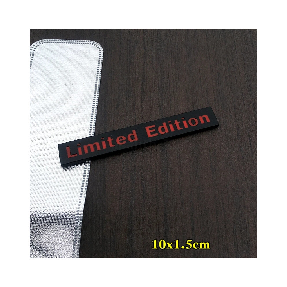 (Limited Edition L : 10*1.5Cm) Quattro Limited Edition Rear Boot Trunk Badge Emblem Sticker New Black/Red 6963793977574