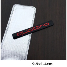 (Quattro Black Red, L : 9.9*1.4CM) Quattro Limited Edition Rear Boot Trunk Badge Emblem sticker New