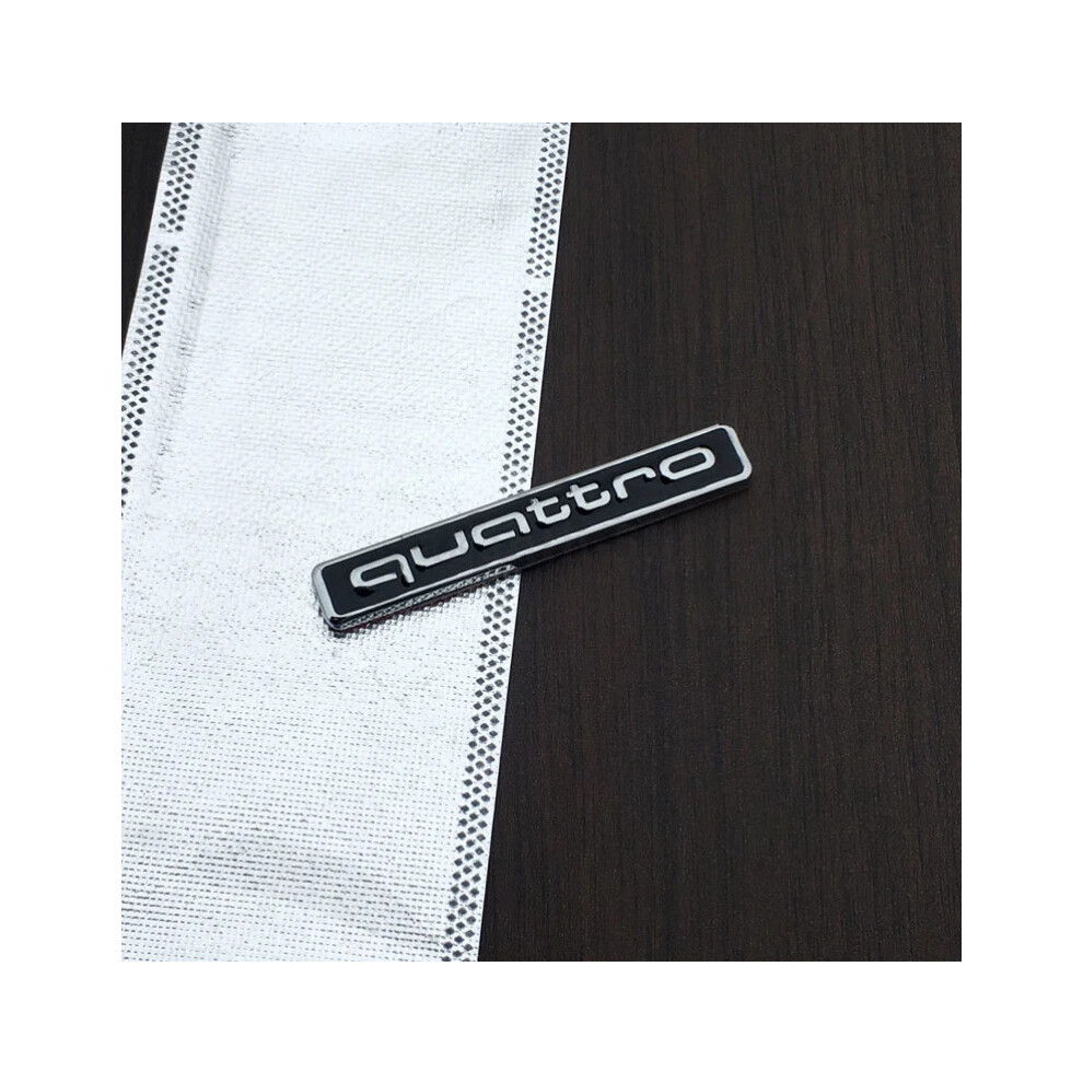 (Quattro -, S : 6.3*0.9Cm) Quattro Limited Edition Rear Boot Trunk Badge Emblem Sticker New Black/Silver 6963793977673