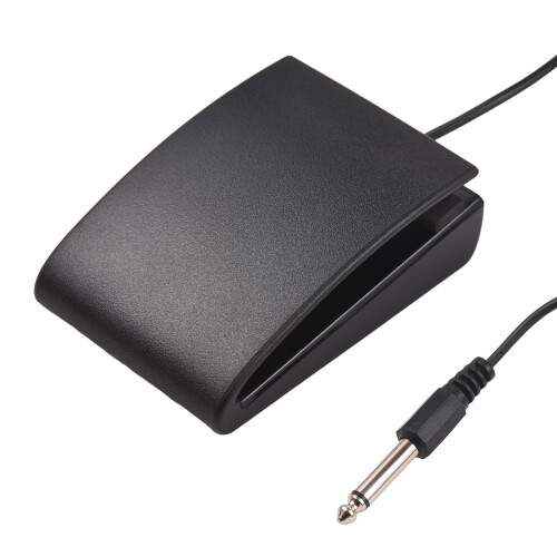 6.35mm Compact Black Sustain Pedal 1.6m Cable Foldable