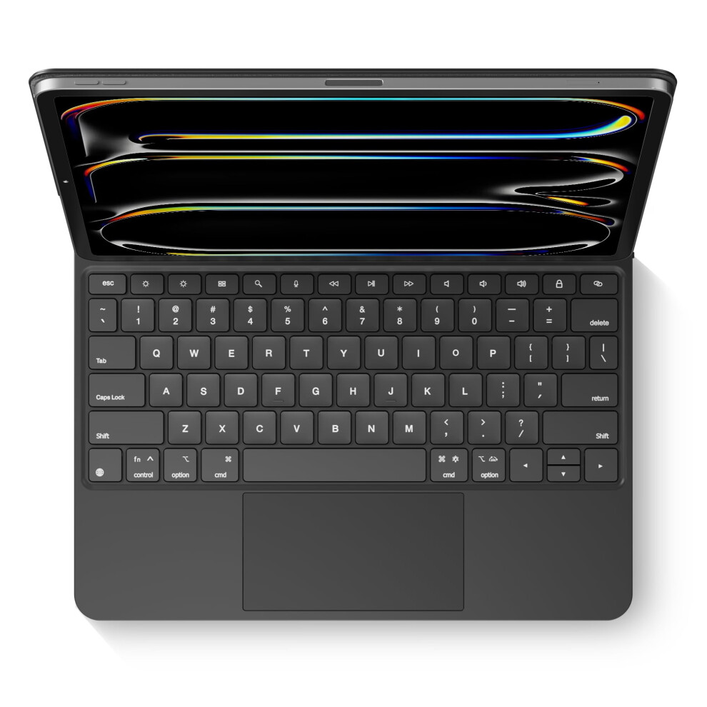 Wireless Magic Keyboard Case for Apple iPad Pro 13inch (M4) : Smart MultiTouch Trackpad, RGB Backlit, Black