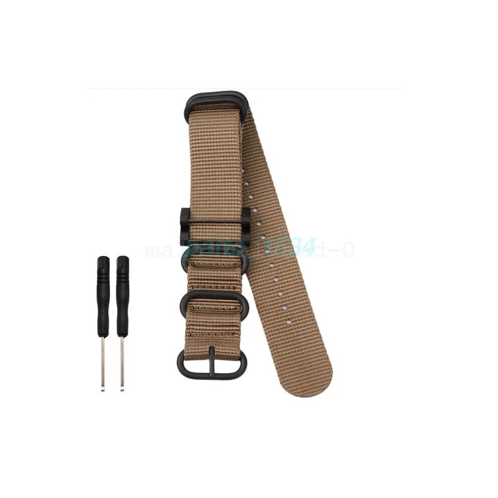 (Khaki) For Suunto Core Essential Nylon Woven Canvas Watch Strap Band 24Mm Black 6963793978441