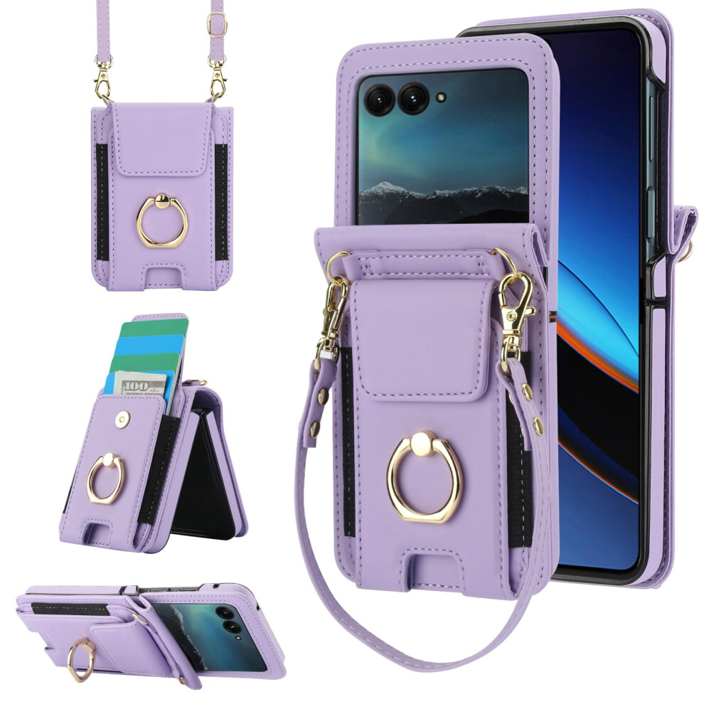 Phone Case for Motorola Moto Razr 50 Ultra/Razr /Razr Plus Wallet Cover with Ring