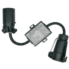 USA to EU Trailer Light Converter US 7-Way Blade Socket to EU 7-Pin Round Plug
