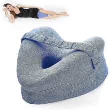(Blue) Leg Pillow | Ergonomic Side Sleeping Pillows | Memory Foam Knee Pillow With Strap For Side Sleeper