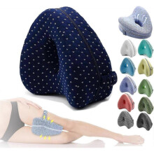 (navy) Leg Pillow | Ergonomic Side Sleeping Pillows | Memory Foam Knee Pillow With Strap For Side Sleeper