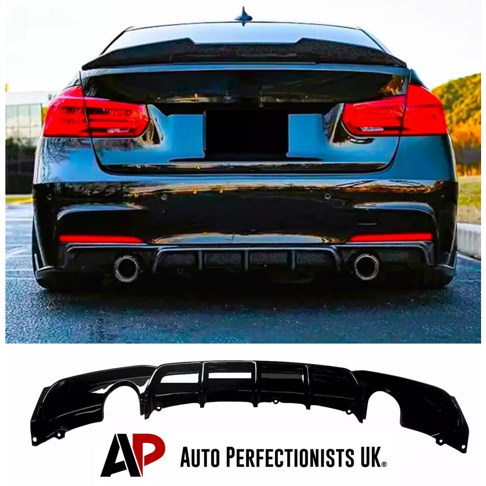 For Bmw 3 Series F30 F31 M Sport Rear Valance Diffuser Dual Exit 11-19 5061072662911