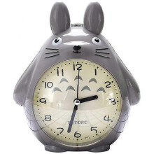 Wekity for Totoro Theme, Snooze Function Silent And LED Night Light Clocks Best Gift for Kids Teens And Friend,Gray