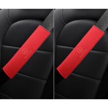 Suitable for Mercedes-Benz Seat Belt Shoulder Cover Suede Glc/Glb/Gla/Amg/C Class Safety Belt Cover (A Pair,Red)
