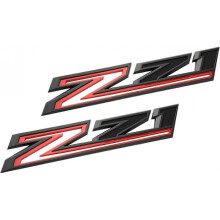 SSRGV 2pcs New Z71 Emblems Replacement for 2019-2021 Silverado 1500 2500 3500 Decal Badge 84632695 Nameplate OEM (Black Red)