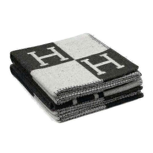 (Grey) Blanket Cashmere Blended Crochet Portable 130x170cm