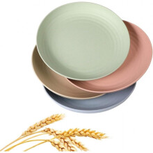 Plates Lightweight Unbreakable Dinner Dishes Plates Set Non-toxin Dishwasher & Microwave Safe Bpa Free And Healthy (large 4 Pack 8')
