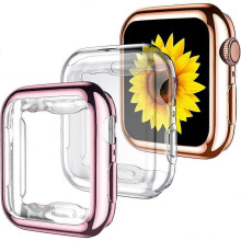 for Apple Watch Case 40mm Series 6 Series 5 with Screen Protector, 3 Pack Soft TPU Ultra-Thin Cover All-Around Protective Case for iWatch Series 4 40m