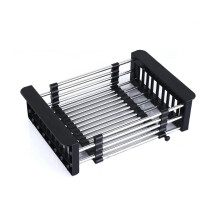 Retractable Kitchen Sink Above The Draining Basket, Stainless Steel Thickened Dish Rack, Washbasin Cutlery Rack