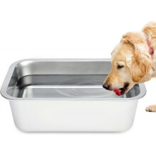 2 Gallons Extra Large Dog Water Bowl for Large Dogs, Durable Stainless Steel Dog Bowl for Dogs, High Capacity Dog Water and Food Bowls 1 Pack