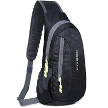 (Black) Men Women Chest Pack Sling Cross Body Shoulder Bag Backpack Outdoor Sport