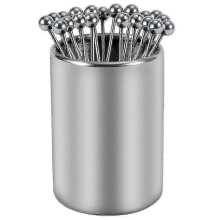20PCS Metal Cocktail Picks with Holder Kit, Stainless Steel Cocktail Picks, Reusable Cocktail Skewers, Appetizer Skewers Edition