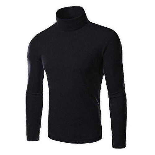 (XL,Dark Grey)Mens Knitwear Roll Turtle Neck Pullover Jumper Tops Sweater Blouse 1